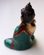 Vairocana Buddha Brass Statue Adorning a jeweled Robe 3" - nepacrafts