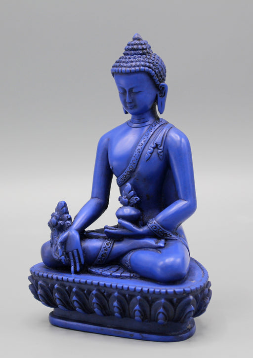 Blue Resin Medicine Buddha Statue - nepacrafts