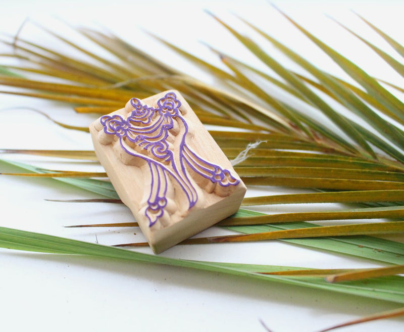 Tibetan Conch Wooden Stamp - nepacrafts