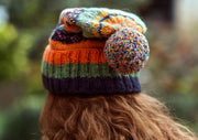Orange Pure and Soft Wool Winter Sherpa Pom Pom Beanie - nepacrafts