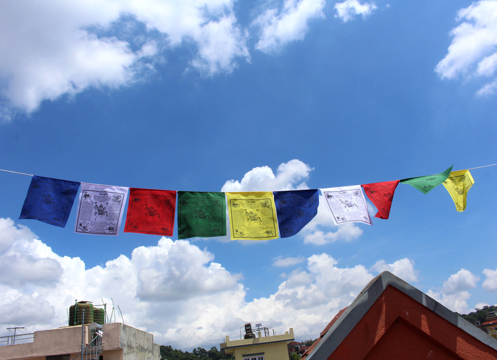 English Prayer Flags of Wind horse and Tibetan Dieties