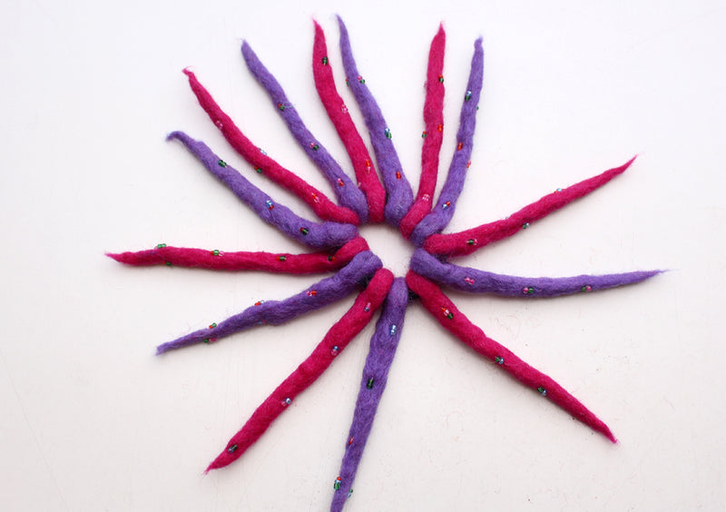 Merino Wool Felt Colorful Urchin Head Band - nepacrafts