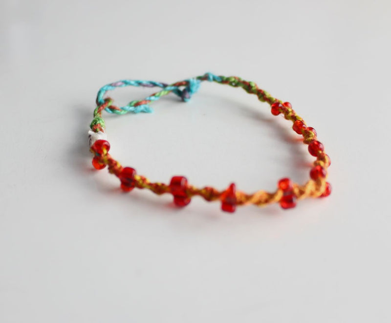 Glass Beaded Braided Hemp Bracelet - nepacrafts