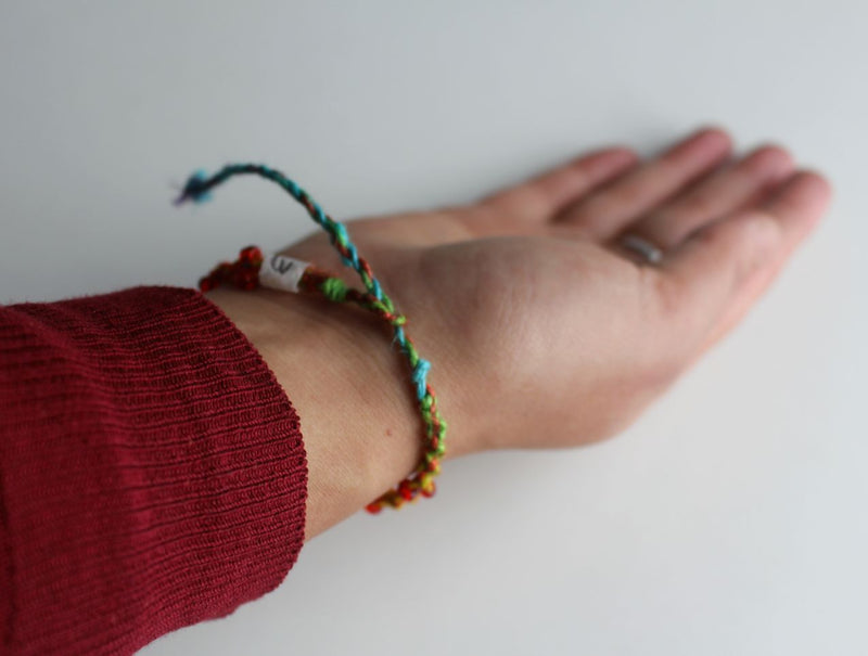 Glass Beaded Braided Hemp Bracelet - nepacrafts