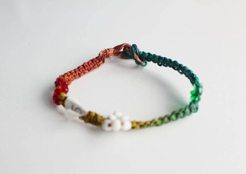 Multi Color Glass Beads Hemp Bracelet - nepacrafts