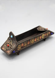 Tibetan Om Mani Dorjee Copper Incense Burner - nepacrafts
