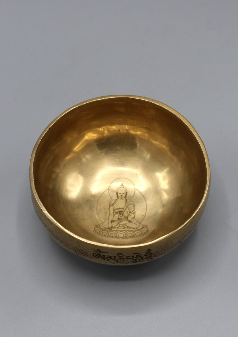 Fine Carving Shakyamuni Buddha Singing Bowl - nepacrafts