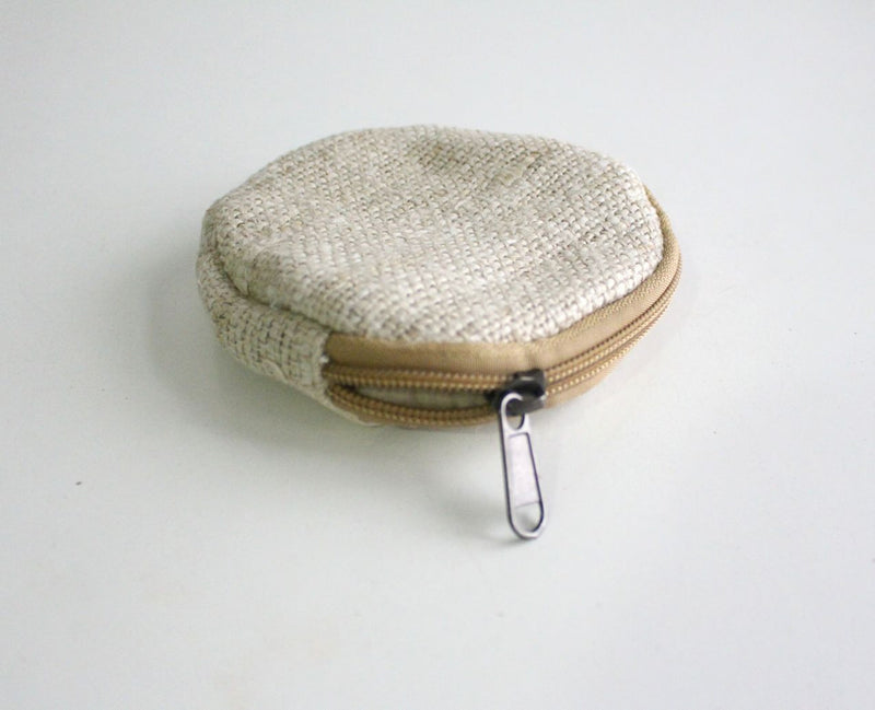 Hemp Zipper Round Coin Pouch - nepacrafts