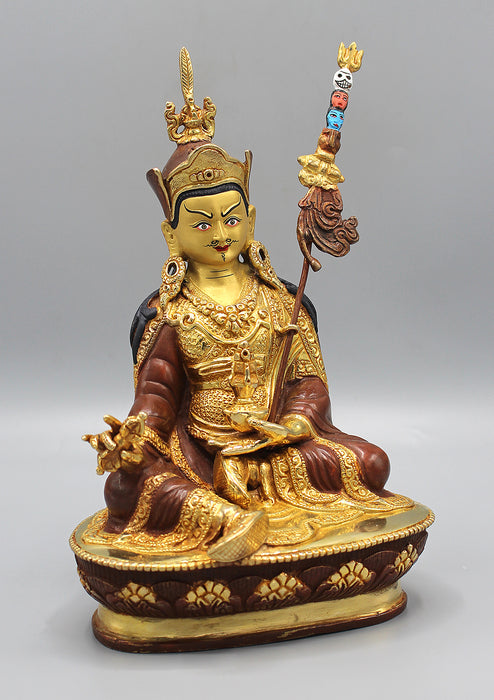 Gold Plated Guru Padmasambhava Statue