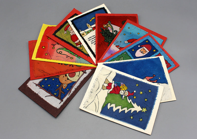 Fair Trade Batik Christmas Hats Greetings Card