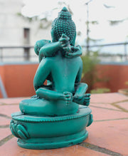 Green Buddha Shakti Yab Yum Resin Statue 5 inch High - nepacrafts