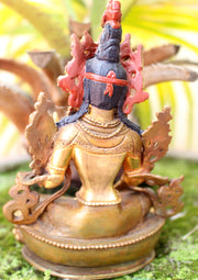 Exquisite Gold Plated Green Tara Statue 6" - nepacrafts