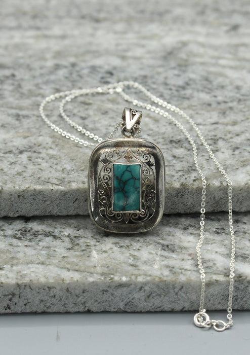 Silver Sterling Turquoise Pendant
