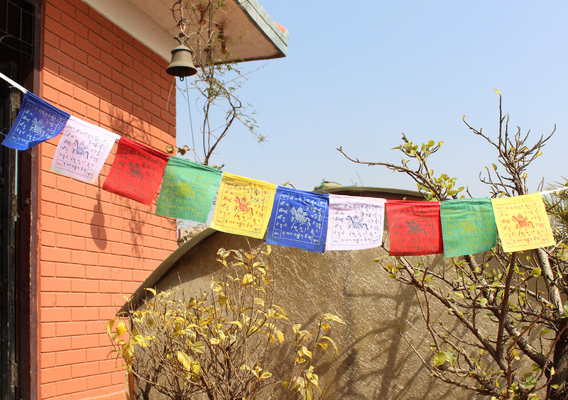 Mini Windhorse Cotton Prayer Flags Set