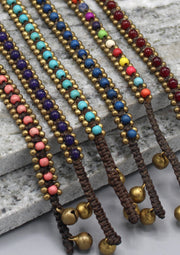 Glass Beads Brass Bell Fashionable Anklet - nepacrafts