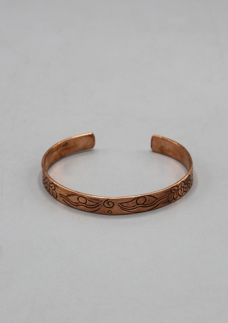 Buddha Eyes and Lotus Copper Adjustable Bracelet