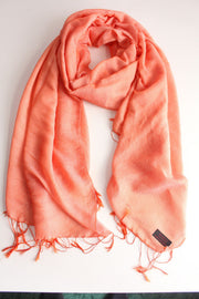 Silky Water Pashmina Stole-Flame Orange - nepacrafts