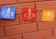Swayambhunath Stupa Printed Mini Lokta Paper Prayer Flags - nepacrafts