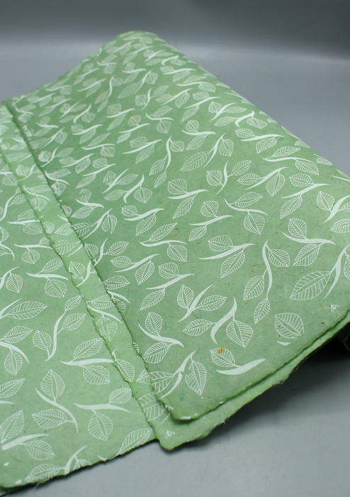 Leaf Printed Green Lokta Gift wrapping Paper