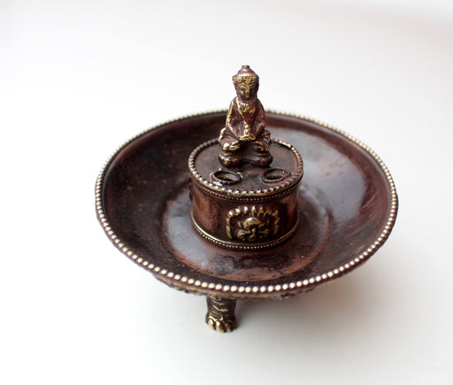 Lucky Symbols Buddha Incense Burner - nepacrafts