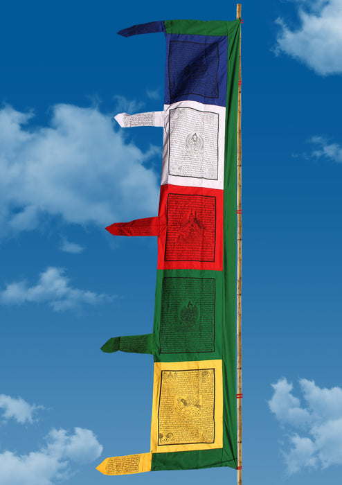 Traditional High Quality Buddhist Vertical Prayer Flags