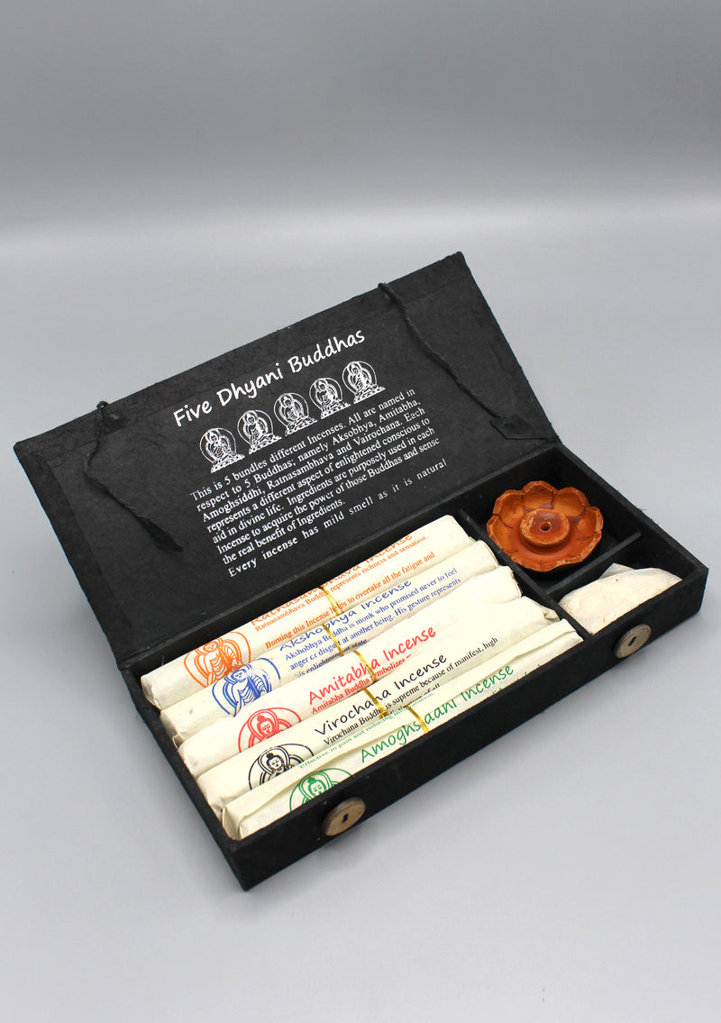 Five Dhyani Tibetan Incense Buddha Gift Box