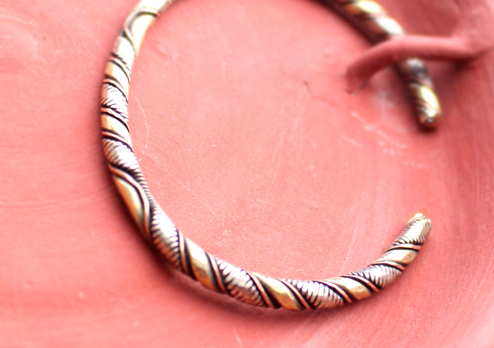 Solid Twisted Copper Bracelet, Cuff Bracelet - nepacrafts