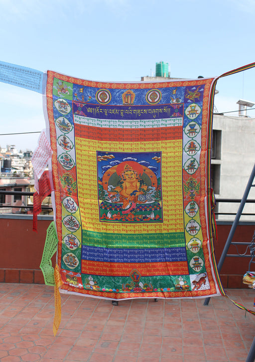 Zambala Vertical Tibetan Prayer Flags with Color Print - nepacrafts