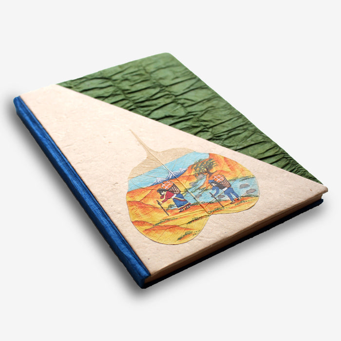 Porter's Life Handpainted Bodhi Leaf Lokta Paper Journal - nepacrafts
