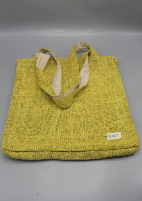 Handmade Sustainable Yellow Hemp Tote Bag