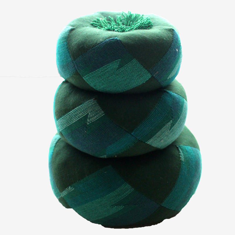 Fair Trade Green Singing Bowl Cushion-In Three Sizes - nepacrafts