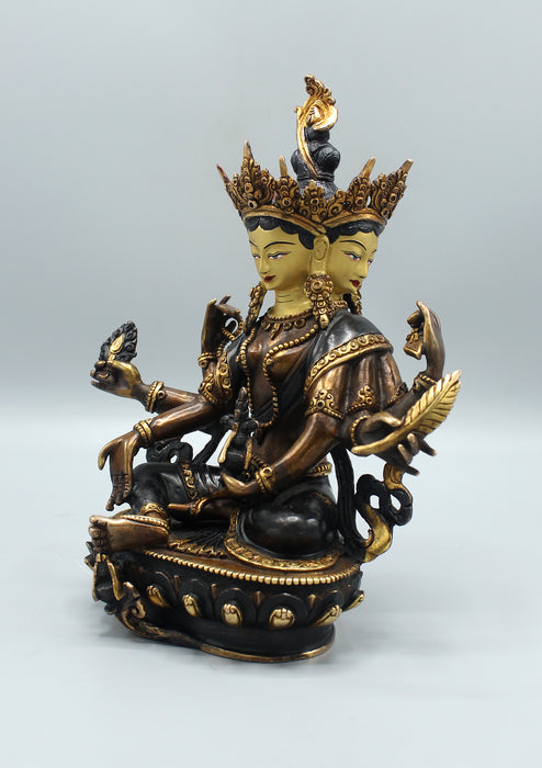 Gold Plated Vasundhara Bodhisattva Statue 9"