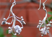 Leaf Design Silver Sterling Tibetan Earrings - nepacrafts