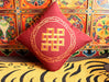 Marooon Endless Knot Cushion Cover with thin inner foam - nepacrafts