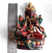 Resin Statue of Green Tara with Reddish Patina 5" high - nepacrafts