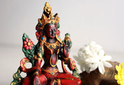 Resin Statue of Green Tara with Reddish Patina 5" high - nepacrafts