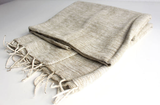 Plain Yak Wool Shawl Cream - nepacrafts