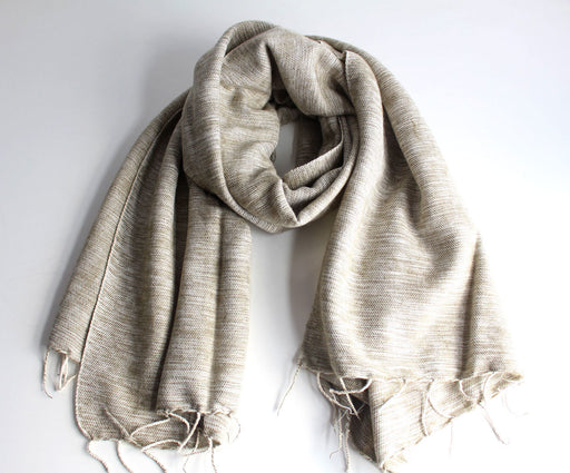 Plain Yak Wool Shawl Cream - nepacrafts