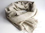 Plain Yak Wool Shawl Cream - nepacrafts
