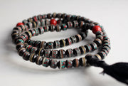 Inlaid Black Bone 108 Tassel Mala - nepacrafts