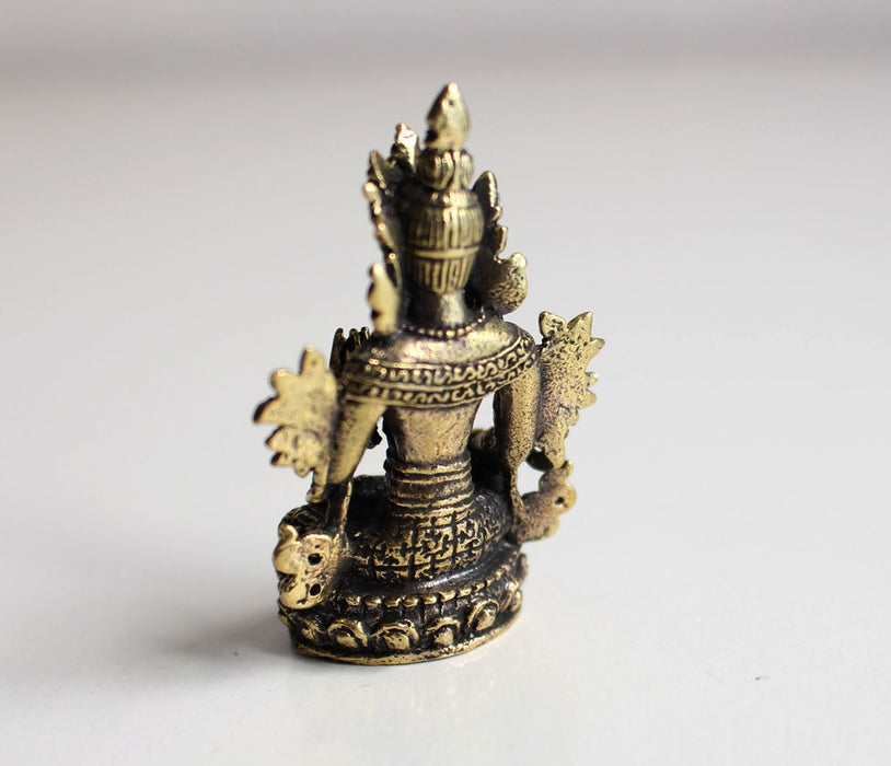 Tiny White Tara Brass Statue 2" - nepacrafts