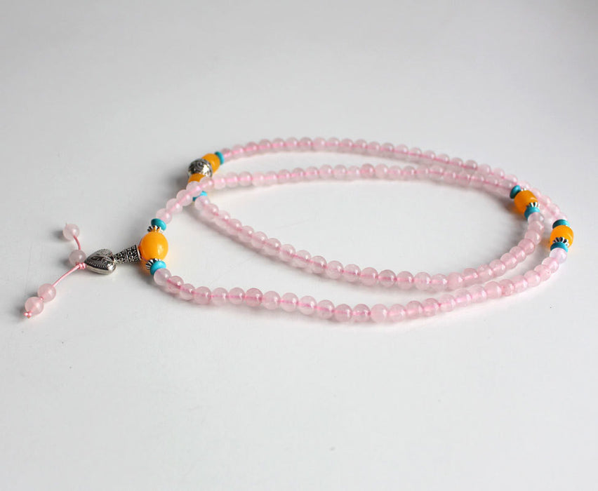 Rose Quartz Energy Charm Necklace - nepacrafts