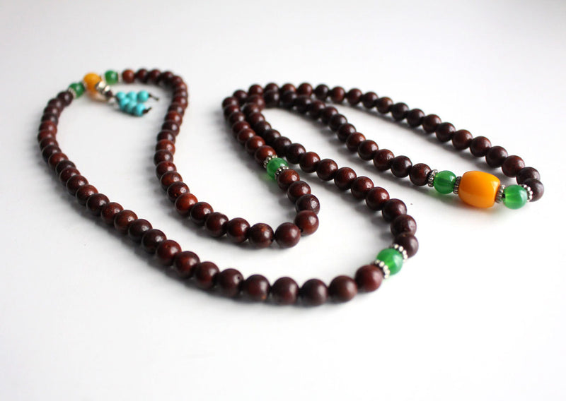 Natural Rosewood Stretchable Prayer Mala - nepacrafts