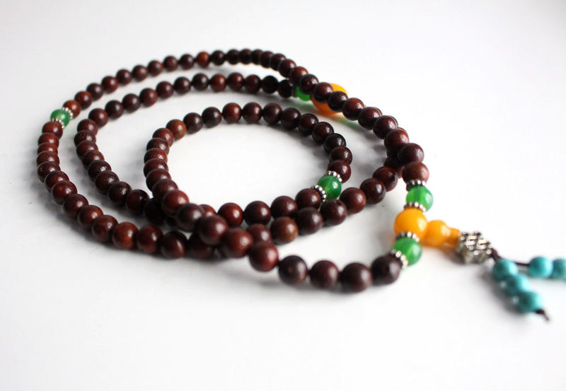 Natural Rosewood Stretchable Prayer Mala - nepacrafts