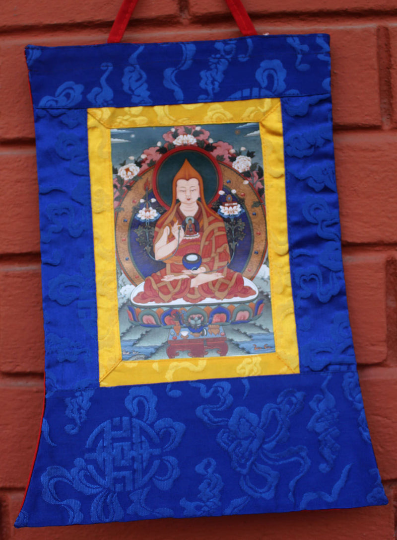 Tibetan Deities Photo Brocade Banner - nepacrafts