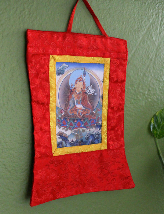 Tibetan Deities Photo Brocade Banner - nepacrafts