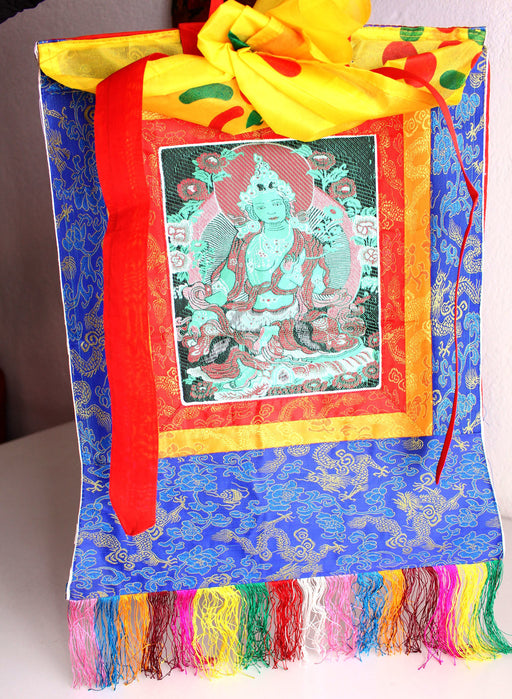 Tara Embroidered Silk Brocade Fabric Thangka - nepacrafts