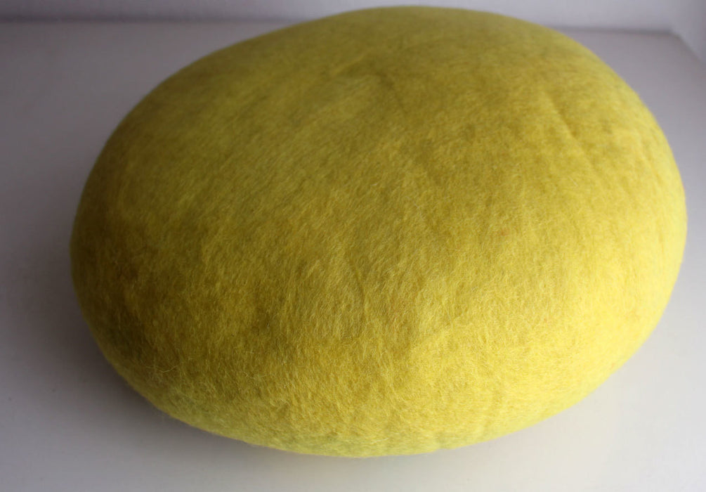 Yellow Round Soft Flower Felt Cushion - nepacrafts
