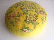 Yellow Round Soft Flower Felt Cushion - nepacrafts