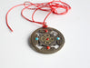 Om & Double Dorjee White Metal Tibetan Mandala Pendant - nepacrafts